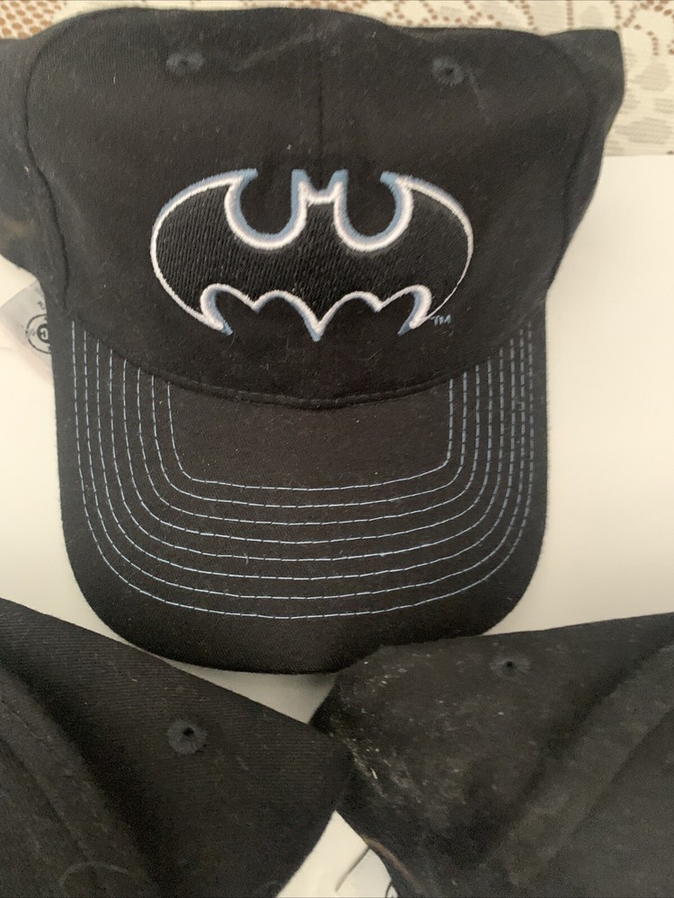 Batman Comics All Black with Silver Trim Cap X 3