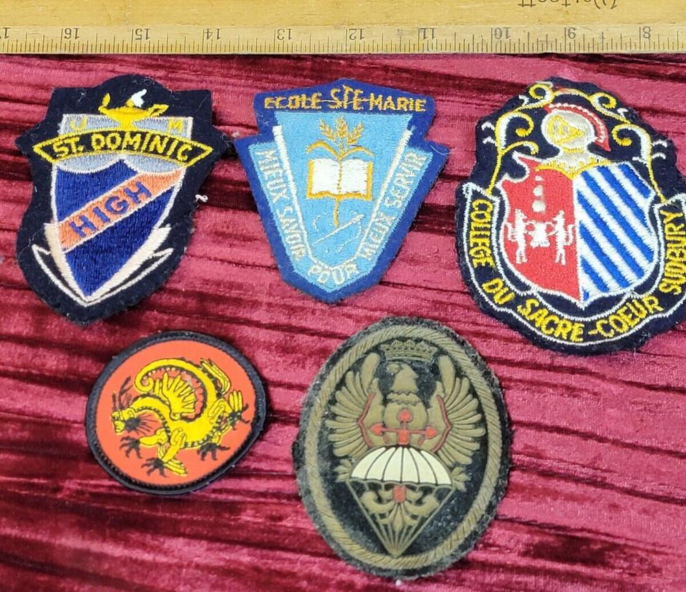 5X Patch LOT VINTAGE RANDOM MIXED EMBLEM SYMBOLS PREOWNED ST ORDER UNKNOWN