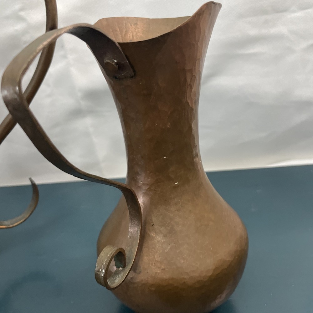 2 vintage, hand-hammered copper pitcher Primitive Rustic Decor