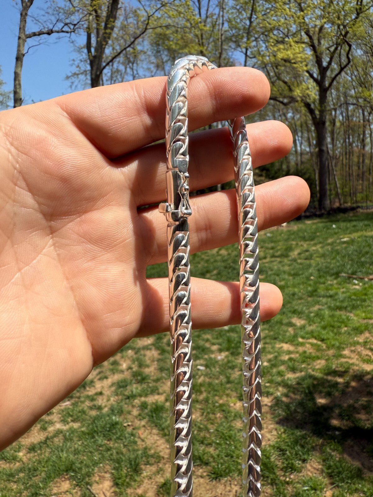 Real 925 Silver Round Franco Chain Or Bracelet 5-7mm Handmade W. Box Clasp