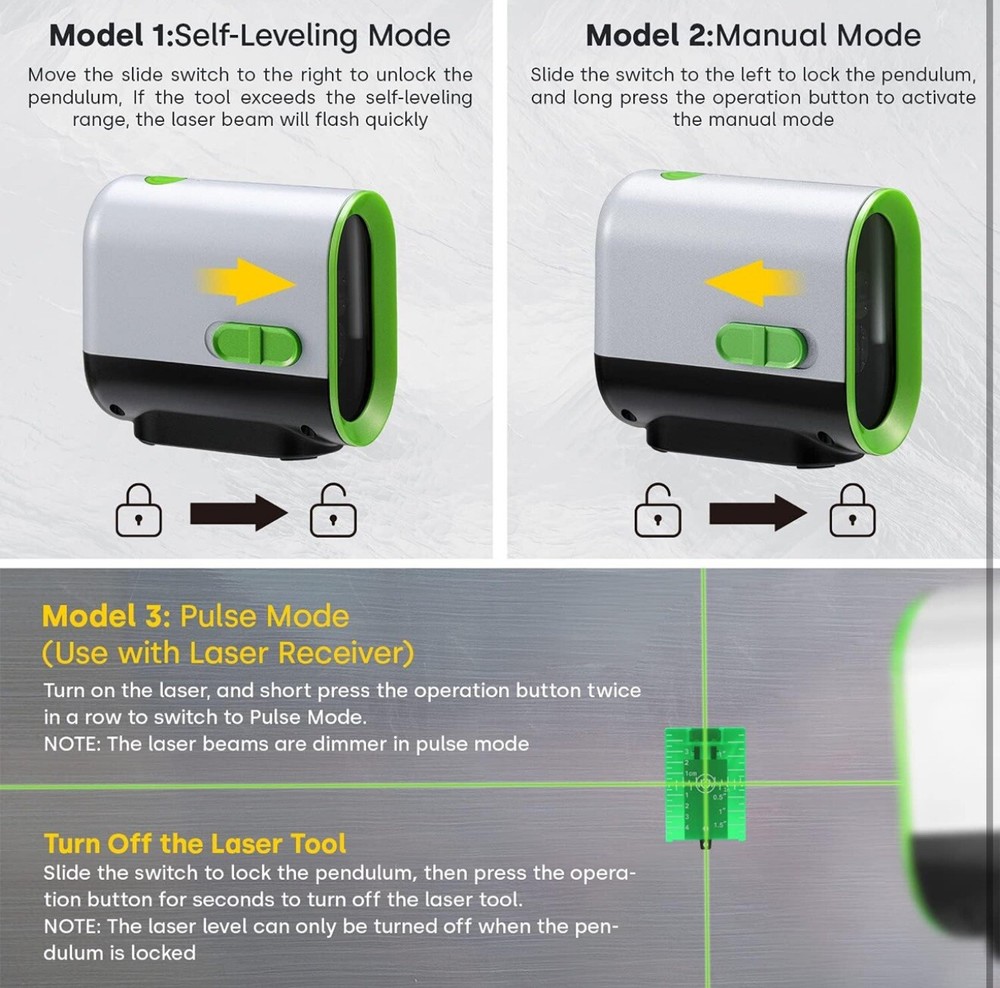 Green Laser Level, Self Leveling Laser Level, Horizontal Vertical Cro