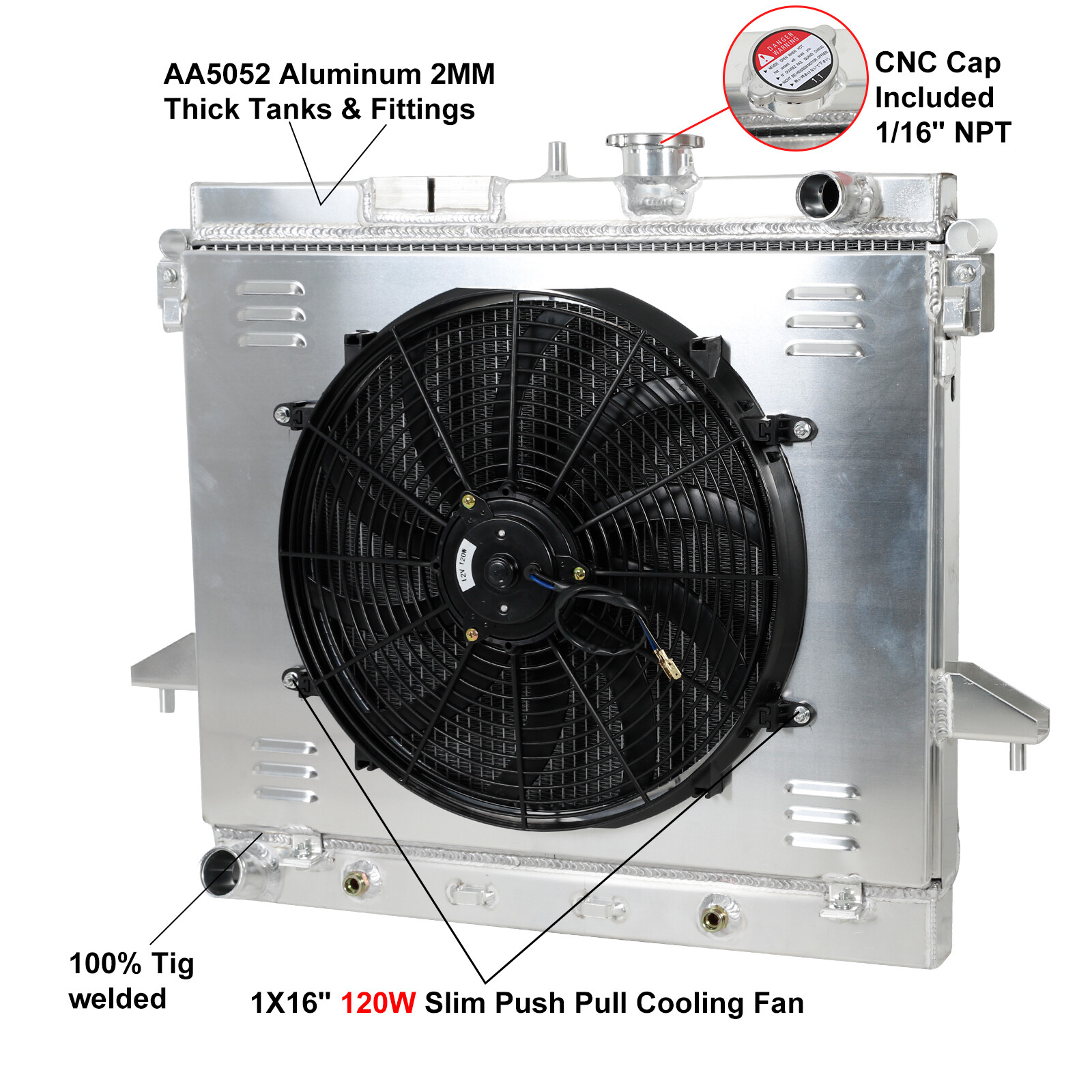 3 Row Radiator+Shroud Fan Kits For 2006-2012 Chevy Colorado Hummer H3/GMC Canyon