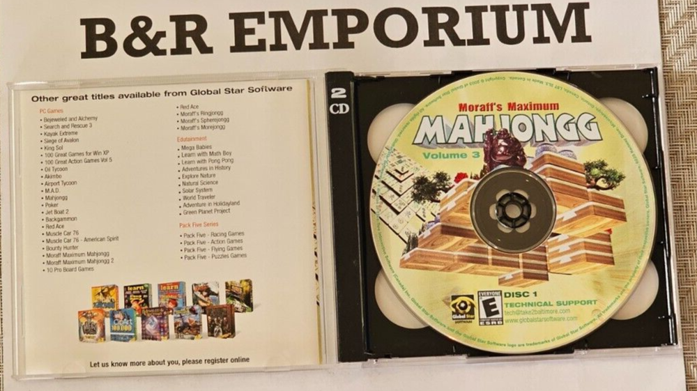 Moraff's Maximum Mahjongg Volume 3 - (2003 Global Star) - Used PC 2-CD-ROM
