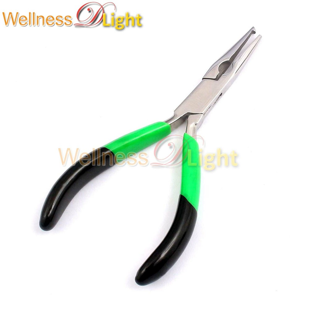 Split Ring Pliers With Green & Black 5.5" Serrated Jaws
