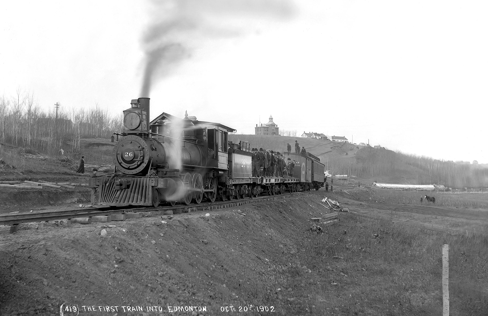 1902 First Train into Edmonton, Alberta Vintage/ Old Photo 11" x 17" Reprint