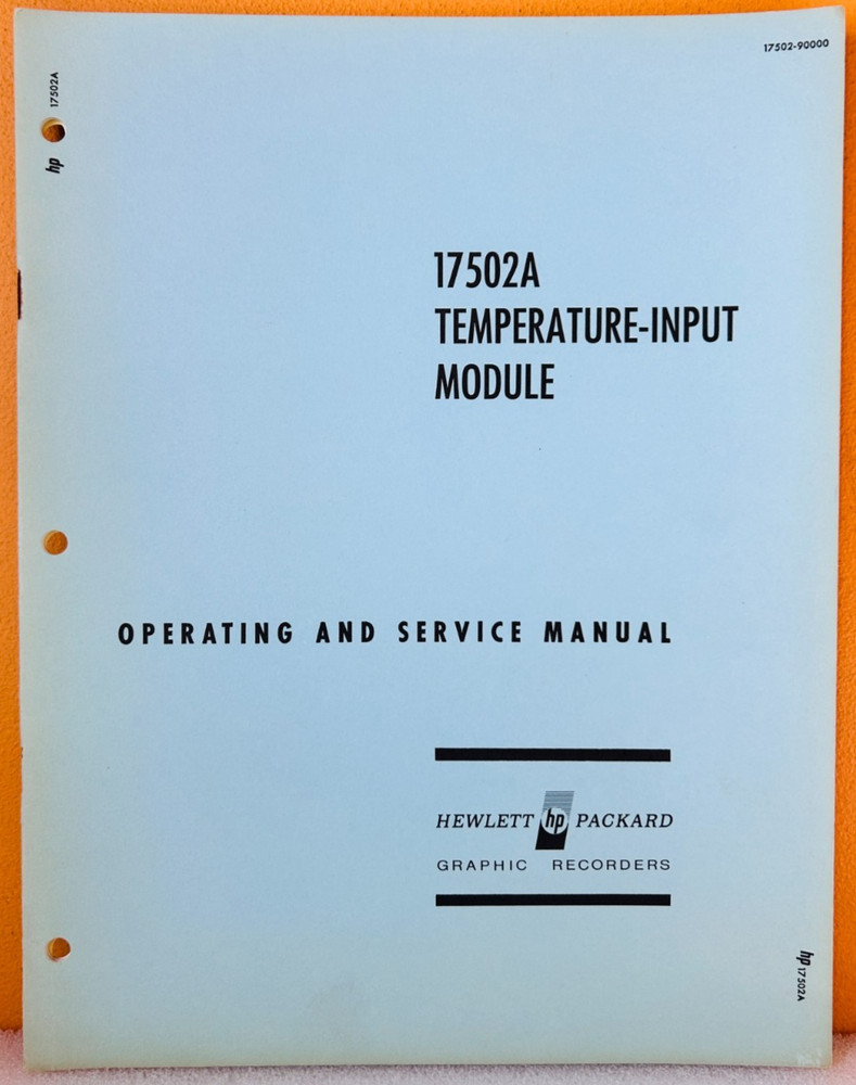 HP 1976 Model 17502A Temperature-Input Module Operating & Service Manual.