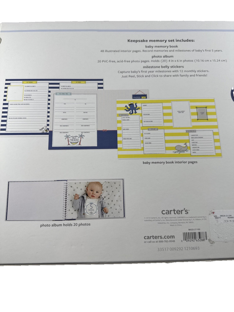NOS 2018 Carters Keepsake Box Memory Gift Set "OUR LITTLE CAPTAIN"