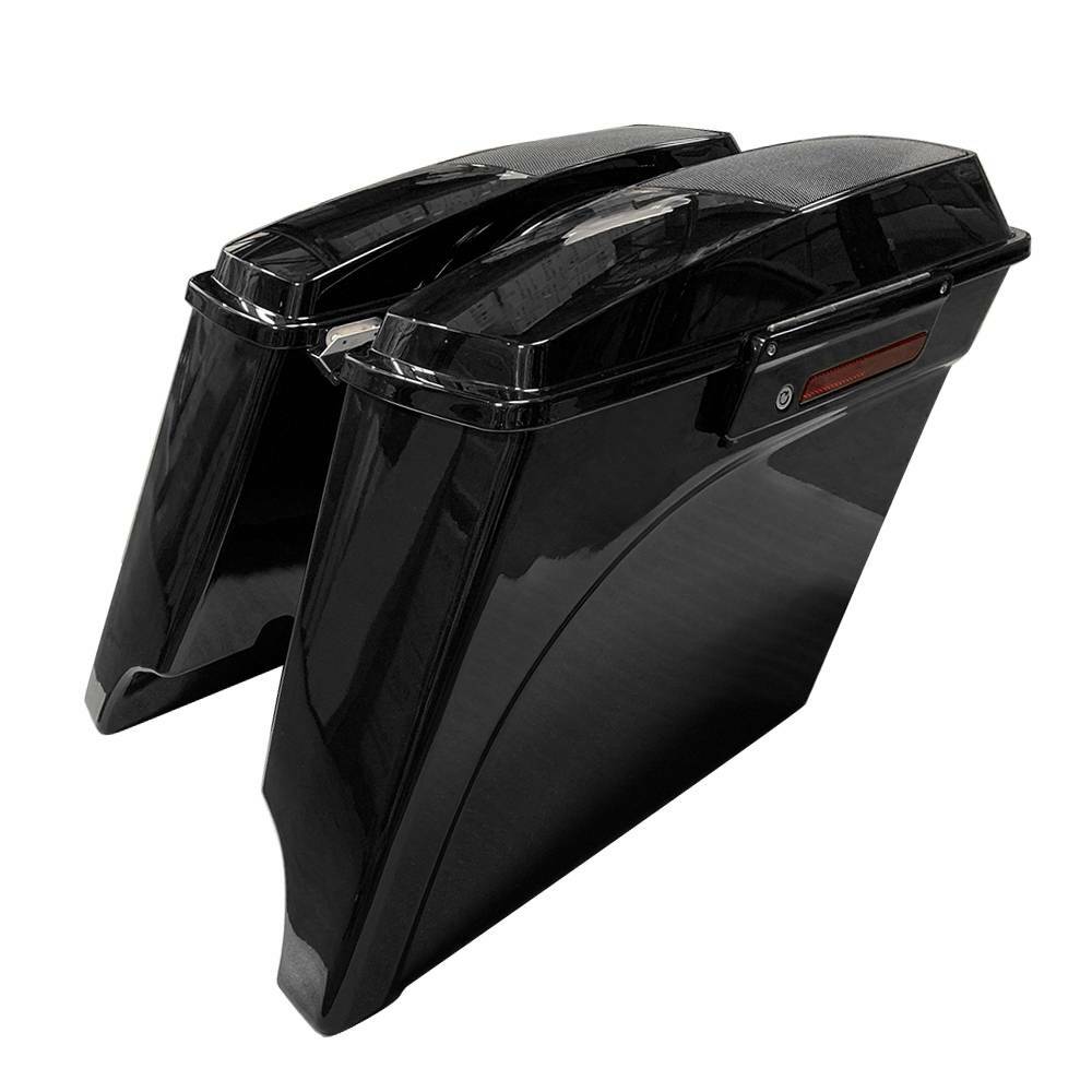 5" Stretched Extended Saddlebags 6x9" Speaker Lid For Harley Touring Glide 93-13