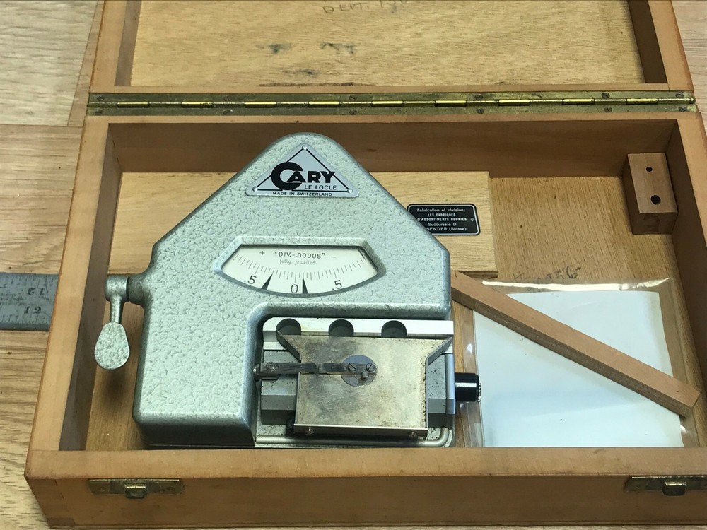 NICE SWISS MADE CARY BENCH MICROMETER  .00005 "