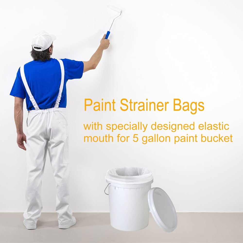 Paint Filter Bag 5 Gallon Paint Strainer Bag Disposable with Elastic Drawstring
