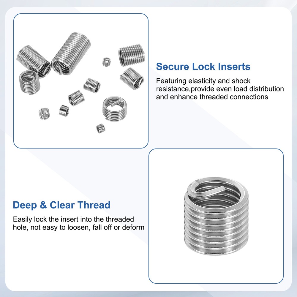 10pcs Wire Thread Inserts 1/2-13 UNC 1.5D 19.1mm Helical Threaded Sleeve