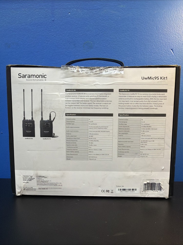 Saramonic UWMIC9S-KIT1 UHF WIRELESS MICROPHONE SYSTEM