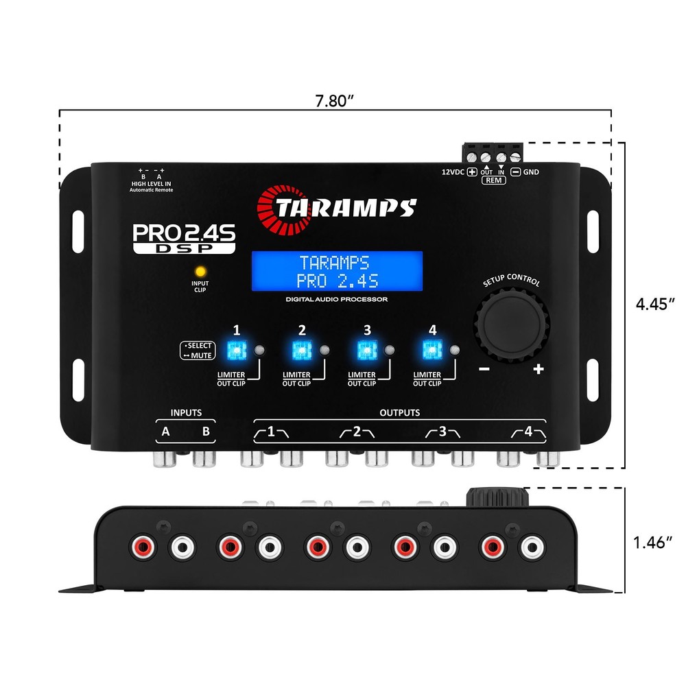 Taramps Pro 2.4S DSP Crossover Full Digital Signal Processor & 15-Band Equalizer