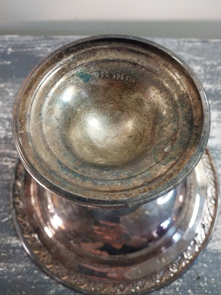 vintage pedestal silverplate candy dish