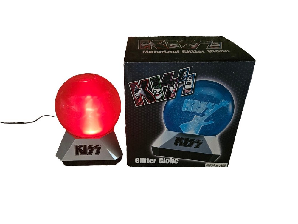 KISS 2003 Motorized Glitter Globe Spencer's Signature Network Lighted W Box