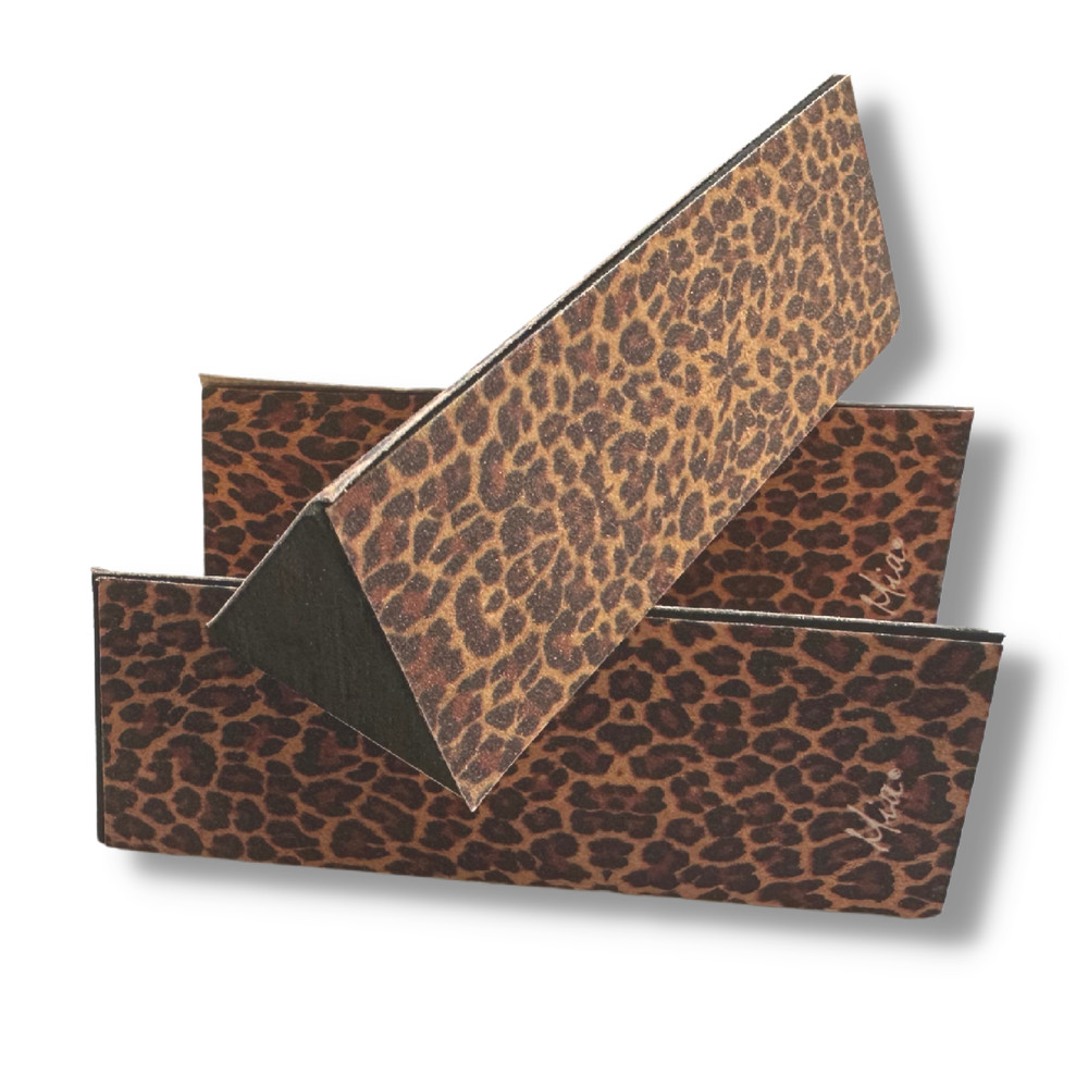 Mia® Delta™ Foam Equilateral Triangular Shaped Fingernail Files - Leopard 3PCS