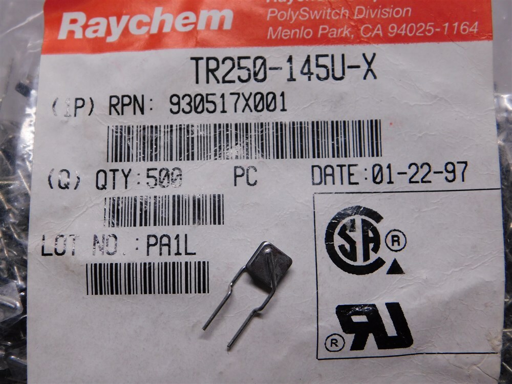 10 Raychem TR250-145U-X Polyswitch 60VDC 3A PTC Overcurrent Protection Devices