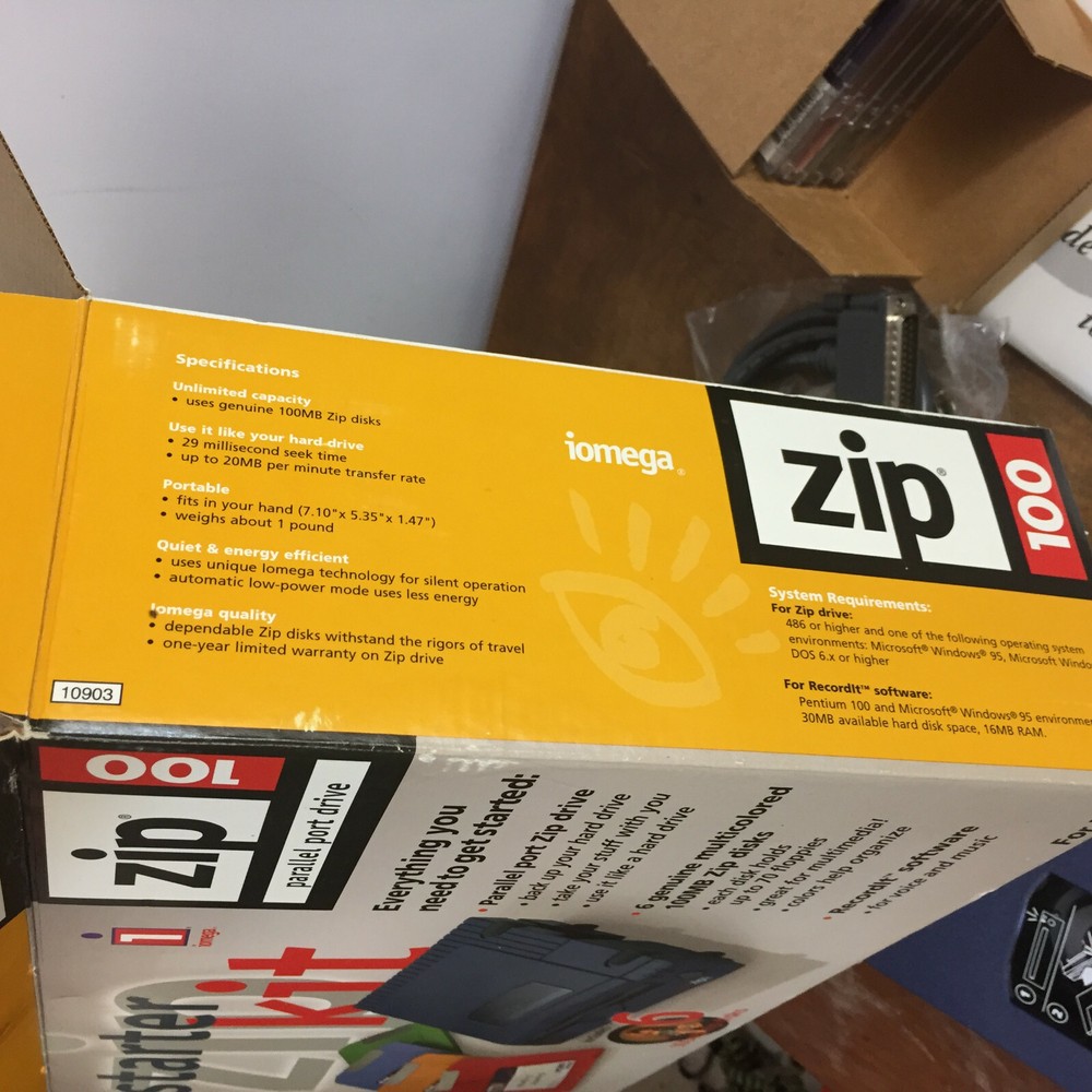 Vintage Computer Blank Storage Floppy Zip Drive Windows Microsoft Port Parallel