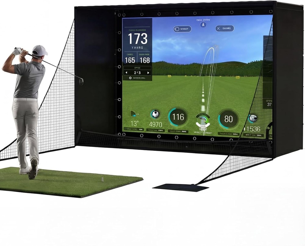 Golf Simulator Enclosure with Hitting Screen Golf Simulator Enclosure Cage Tent