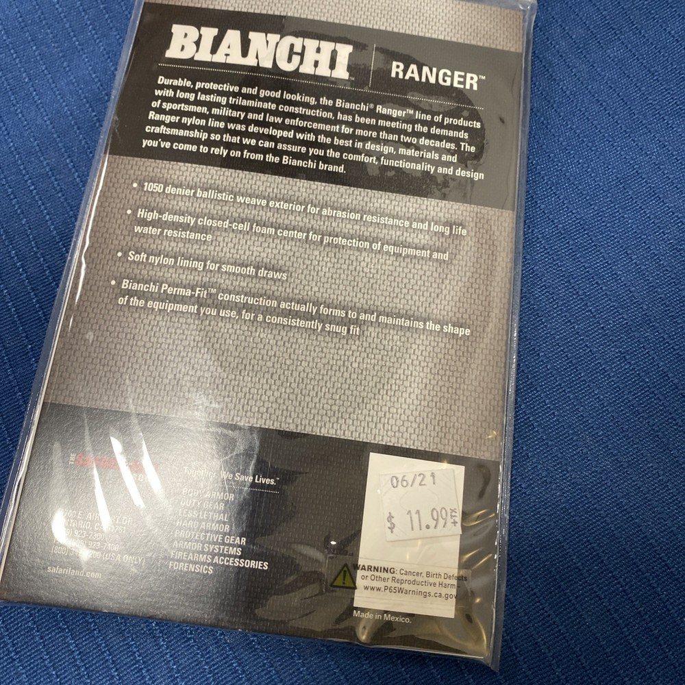 Flashlight Ring Bianchi Model 7409K Ranger Black Nylon Web.
