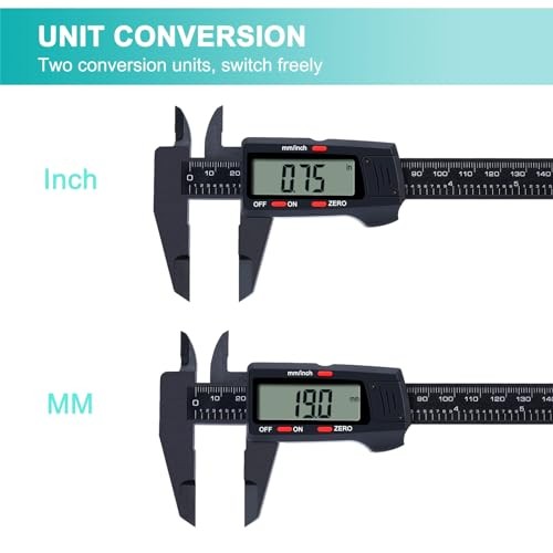 Digital Caliper, Caliper Measuring Tool with LCD Screen, 150mm Black