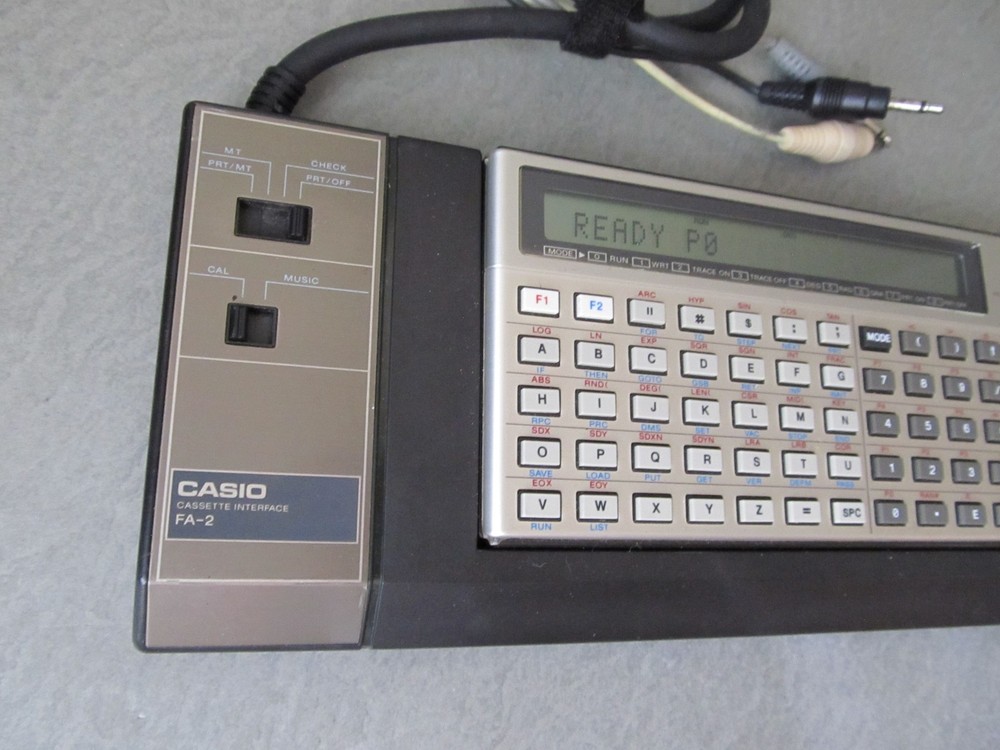 2x Casio FX-702P Programmable Calculator w/FA-2 Cassette Interface & FP-10 Print