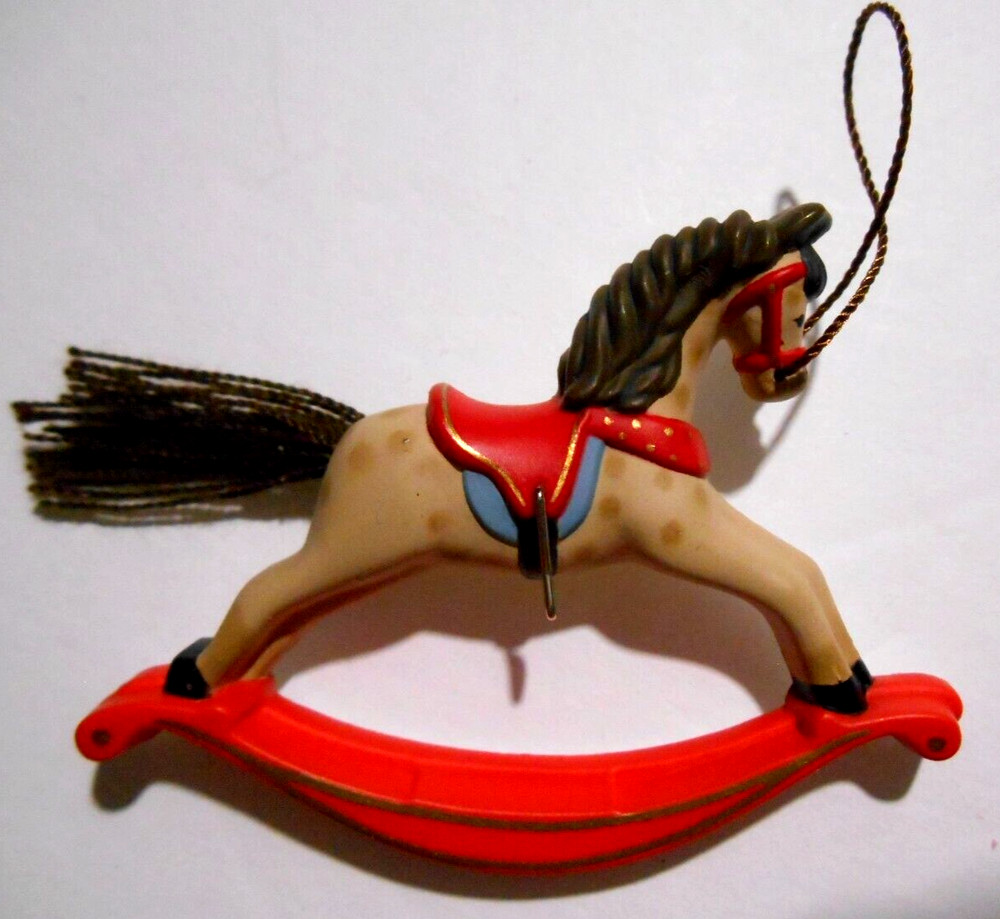 Vintage Hallmark Cards Christmas Holiday ROCKING HORSE Lapel Pin Brooch