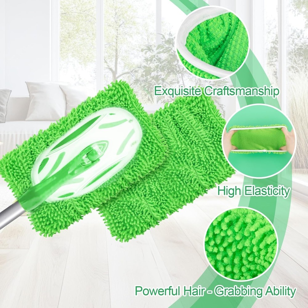 Versatile 4PCS Microfiber Mop Pads for All Flooring Types - High Absorption