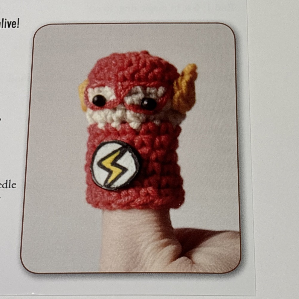 Flash Finger Puppet Crochet Pattern Card Page