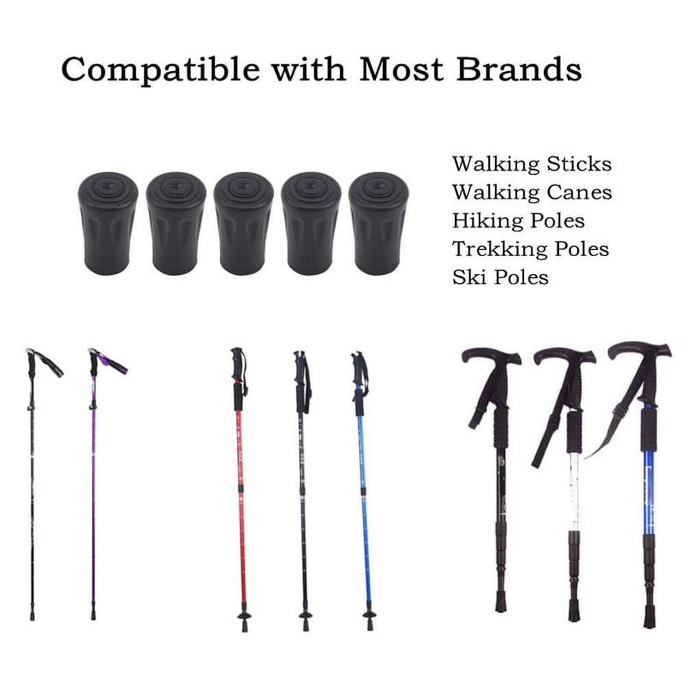 6pcs Walking Stick Tips, Replacement Rubber Tips for Walking Sticks, Trekking...
