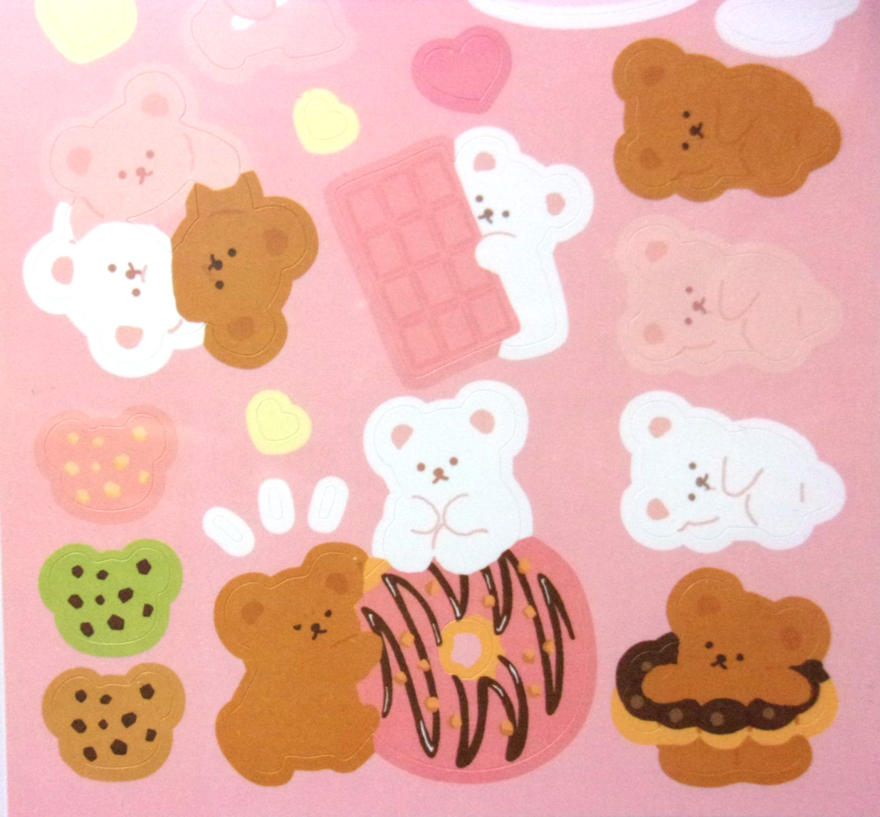 DAISO Korean Style Bear Sweets Sticker Sheet Japan