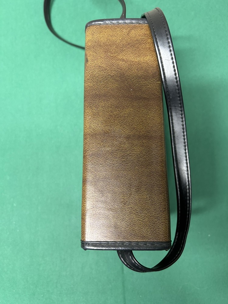 Vintage BUSHNELL Rigid Leather Binoculars Hardcase w/ Push-Button Clasp + Strap