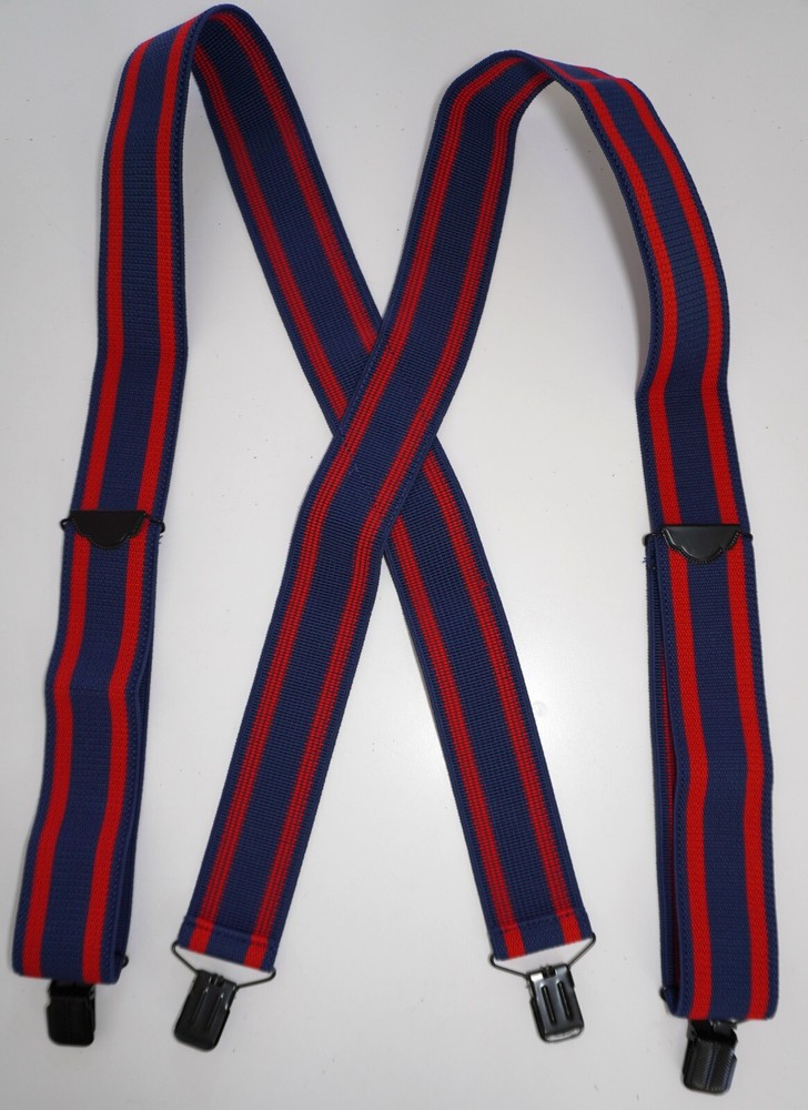 WIDE BLUE/RED SUSPENDERS