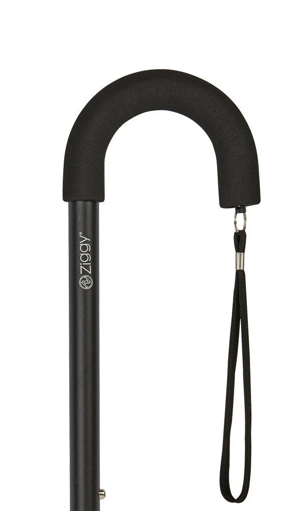 Ziggy Crook Adjustable Cane in Black