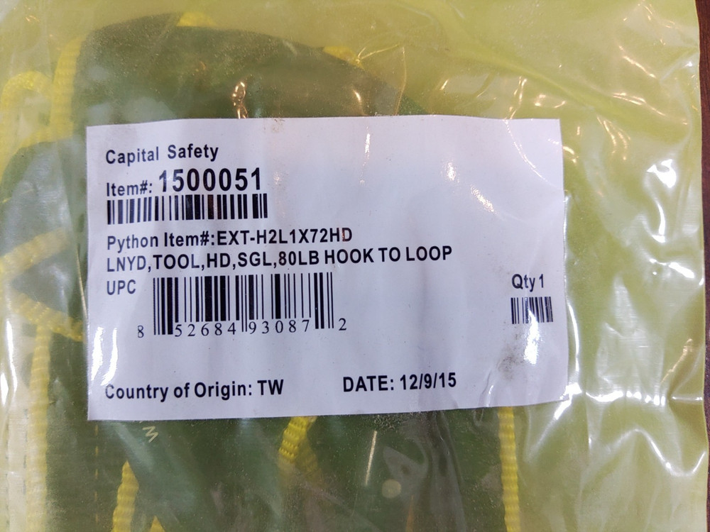 3M DBI SALA PYTHON SAFETY HOOK TO LOOP 80LB TETHER 1500051 NEW