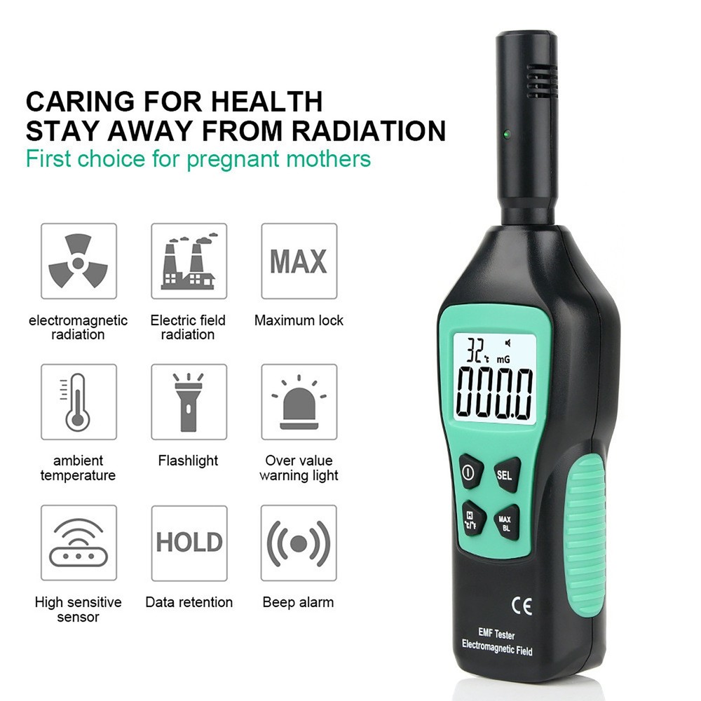 1 PC ABS LCD Radiation Dosimeter EMF Meter Electromagnetic Radiation Detector