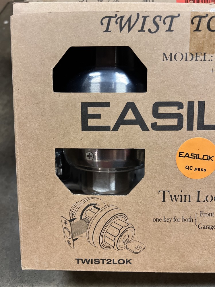 EASILOK E11 Twist To Lock Deadbolt Easy Fast Secure Keyless Locking Stainless