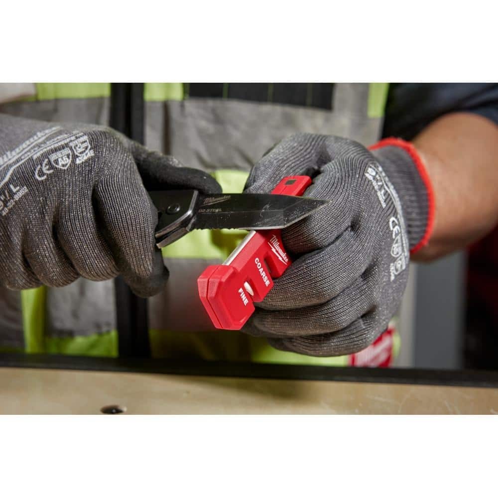 Milwaukee Compact Jobsite Handheld Knife Sharpener Large Finger Loop Secure Grip