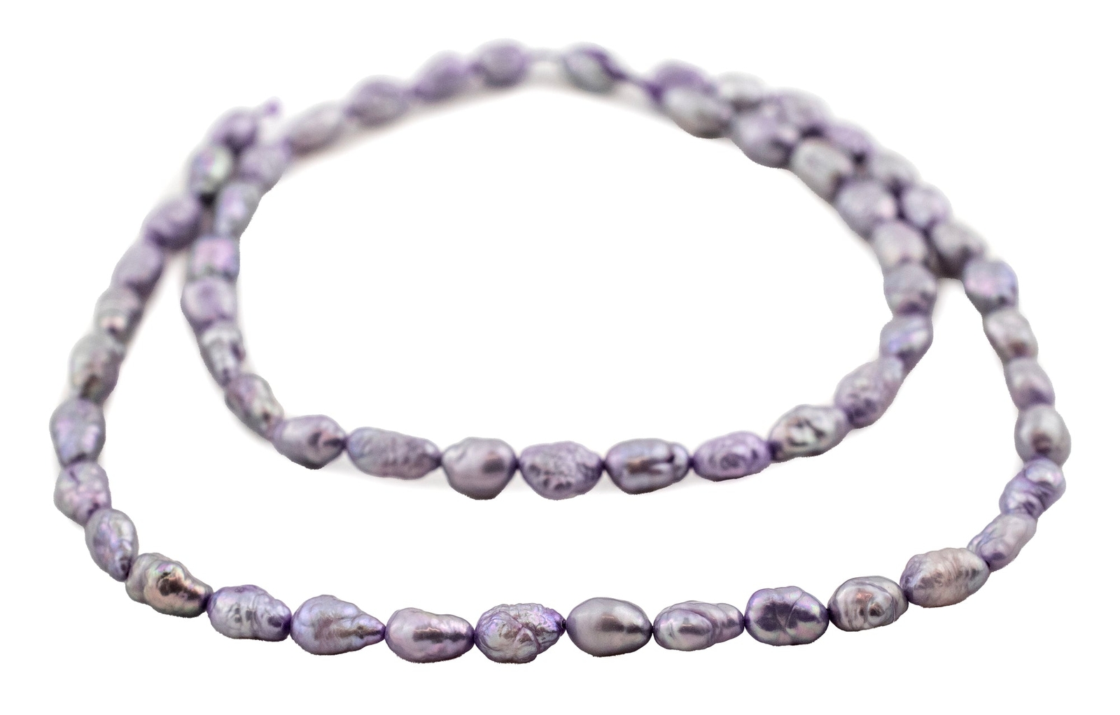 Plum Purple Vintage Japanese Rice Pearl Beads 5mm Oval 16 Inch Strand