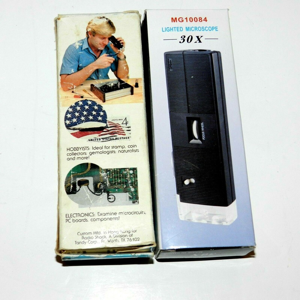 2 Pc Vintage Micronta 30X Illuminated And MG10084  Microscope With Cases & Guide