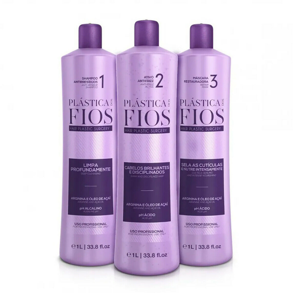 Cadiveu Plastica dos Fios Keratin Treatment 3 x 1L + Cadiveu Liso Magico 215 mL
