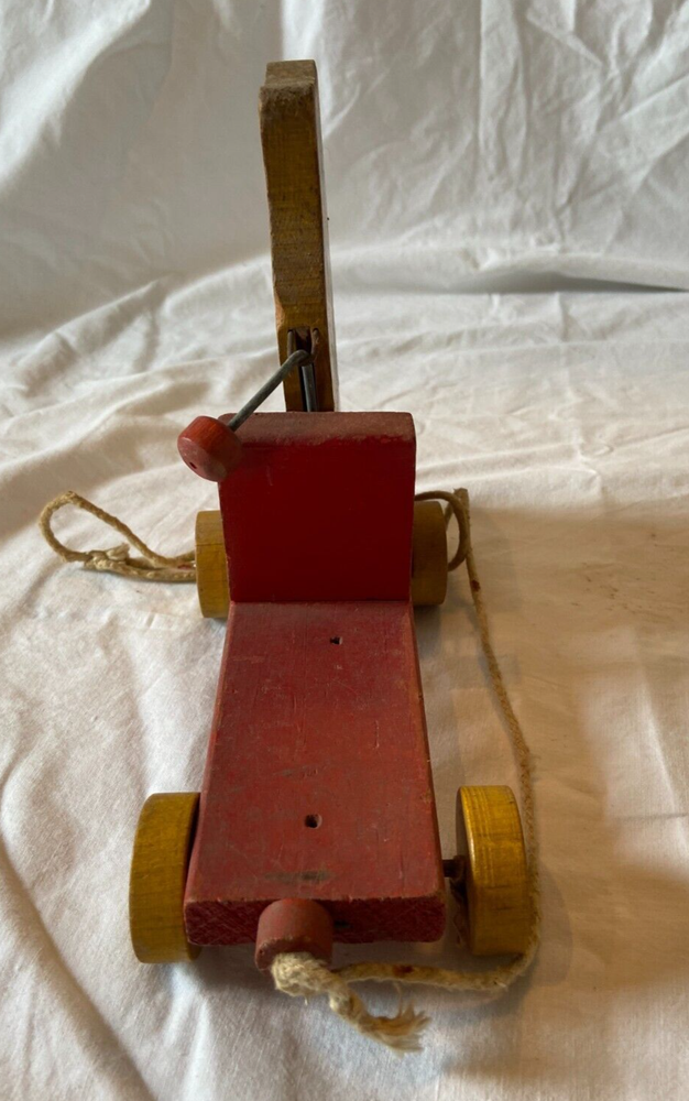 Vintage PARTIAL Wood Pull Toy Walt Disney Mickey Mouse Train Missing Front