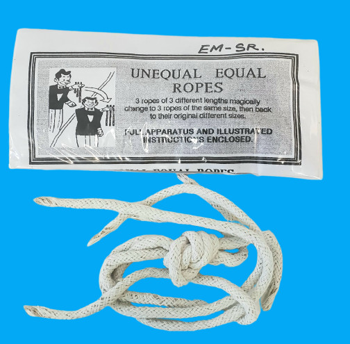 UNEQUAL EQUAL ROPES PROFESSORS NIGHTMARE Magic Trick Set 3 White Change Sizes