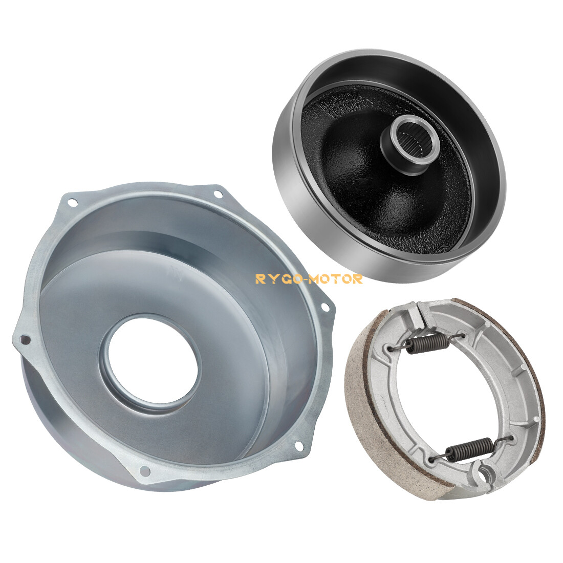 Rear Brake Drum Hub Shoes Cover Kit for Yamaha Big Bear 400 YFM400 4x4 2000-2004