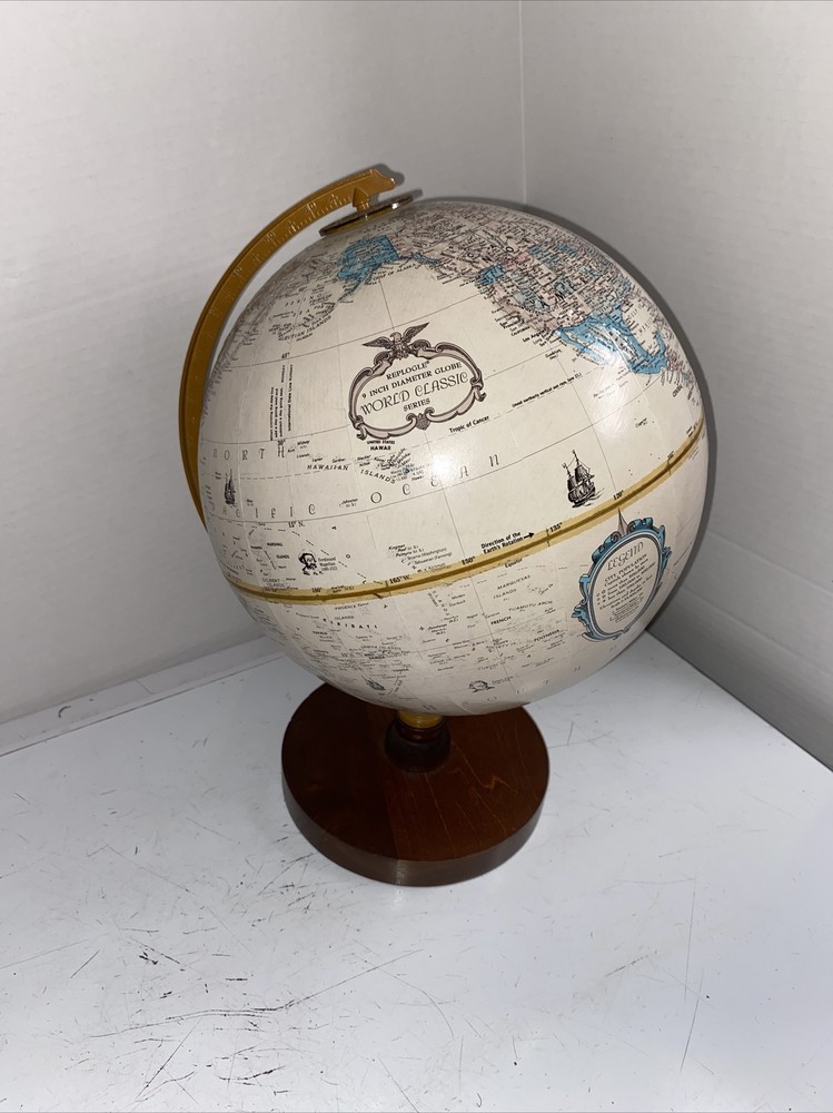 REPLOGLE World Classic Series 9 Inch Diameter Raised Relief Map Globe Atlas