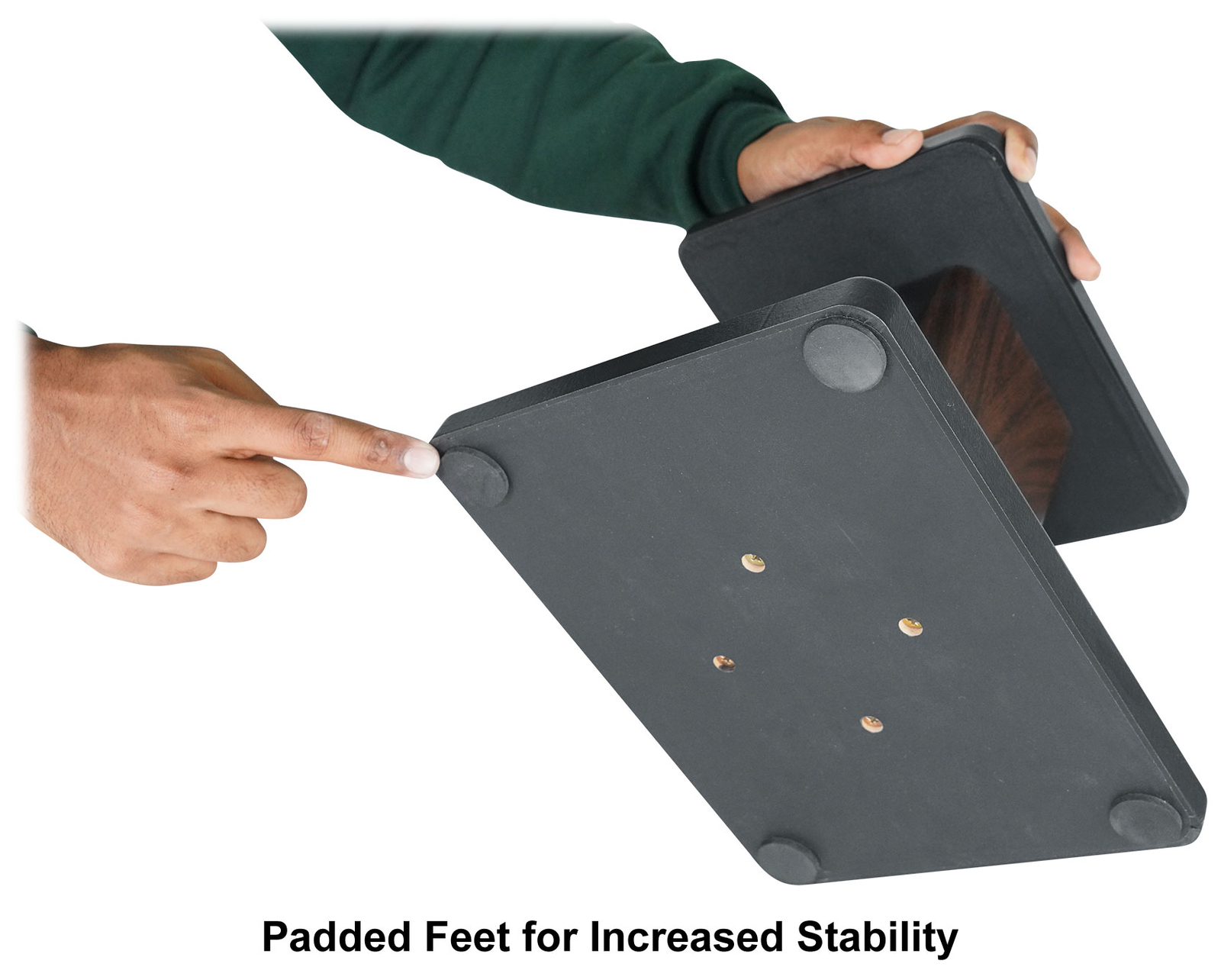 Pair Rockville RHT8D Dark Wood Computer/Bookshelf Desktop Speaker/Monitor Stands