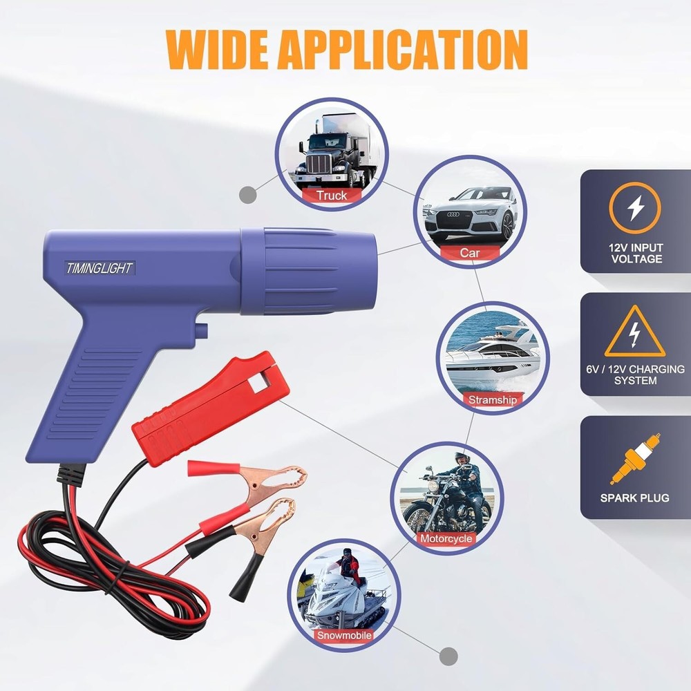 Strobe Timing Light Gun with Ergonomic Handle for Easy Engine Timing Adjustments