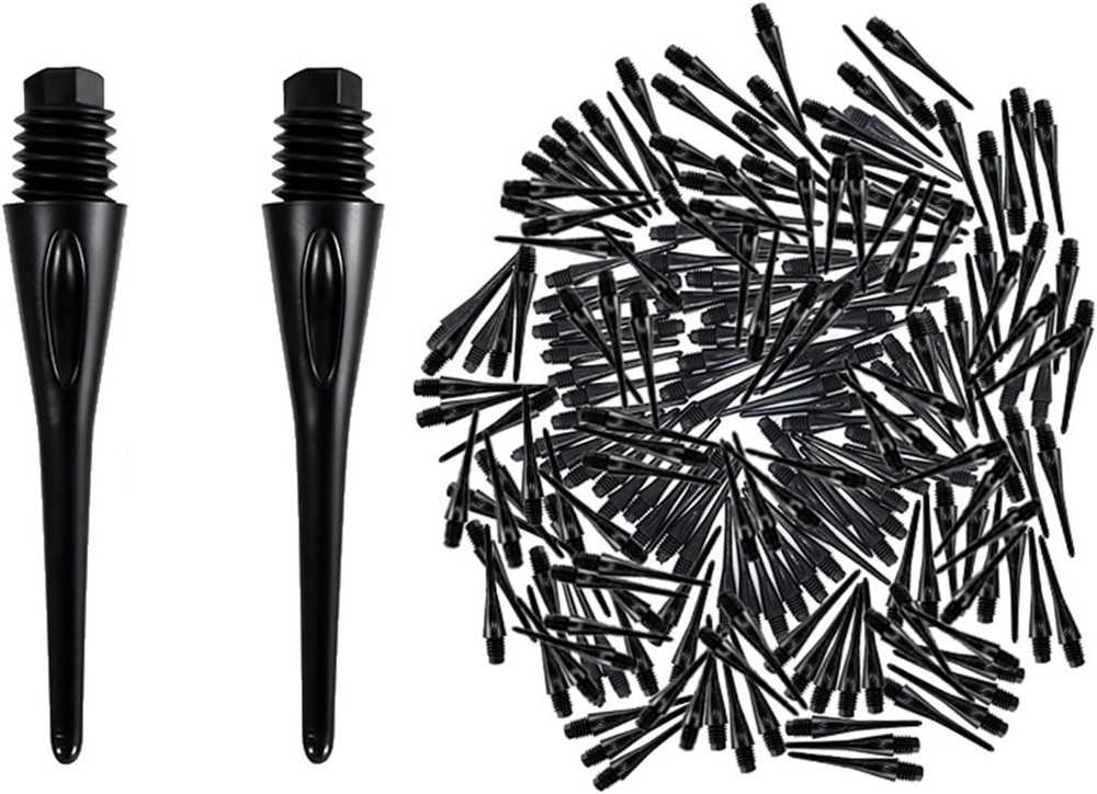 300 Pack 2BA Thread Soft Dart Tips - Premium Plastic Replacement Dart Points, Es