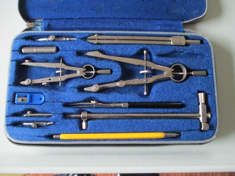 Vintage LIETZ #3015-44 Drafting Tool Set /Case (Germany)