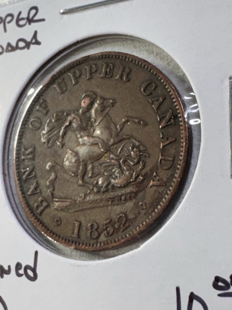 1852 Upper Canada 1/2 Penny Cleaned